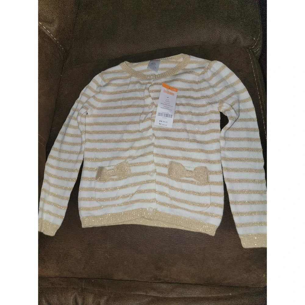 Gymboree city kitty gold striped sweater size‎ 4t nwt